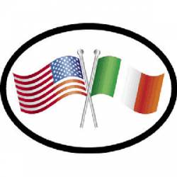 US And Iceland - International Friendship Oval Sticker
