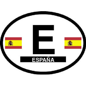 E Spain Espana - Reflective Oval Sticker at Sticker Shoppe
