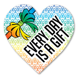 Cancer Awareness Every Day Is A Gift - Heart Magnet