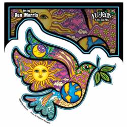Dan Morris Peace Dove Sun Moon Earth - Vinyl Sticker
