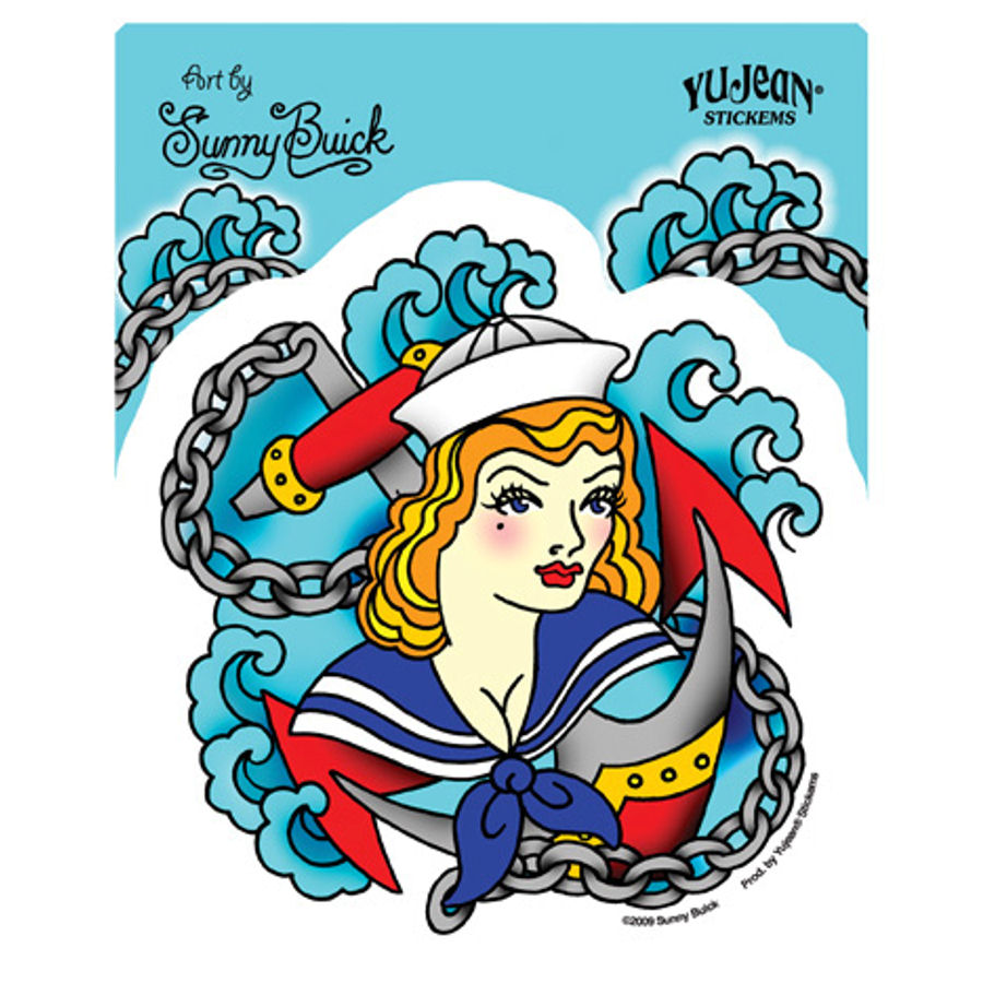 Sailor Girl Pin Up Girl - Vinyl Sticker at Sticker Shoppe