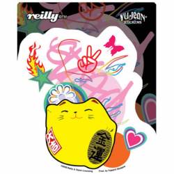 Happy Kat Peace Love Happiness - Vinyl Sticker