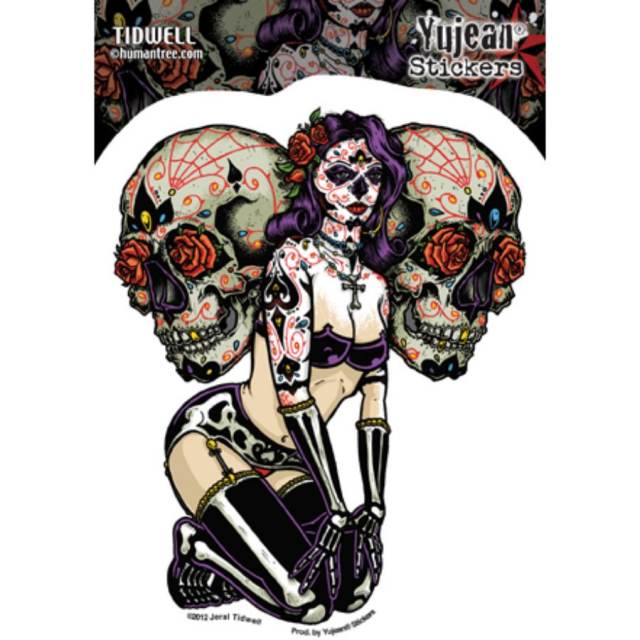 Sugar Skull Pinup - Vinyl Sticker