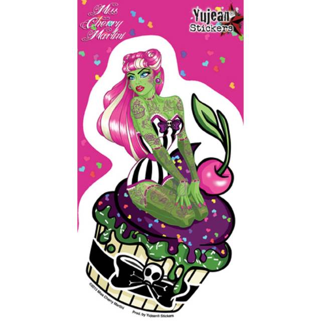 Cupcake Zombie Pinup - Vinyl Sticker