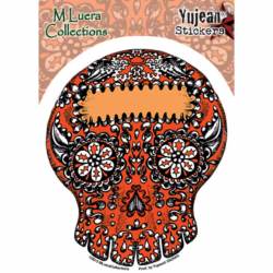Kaleidescope Skull Orange - Vinyl Sticker