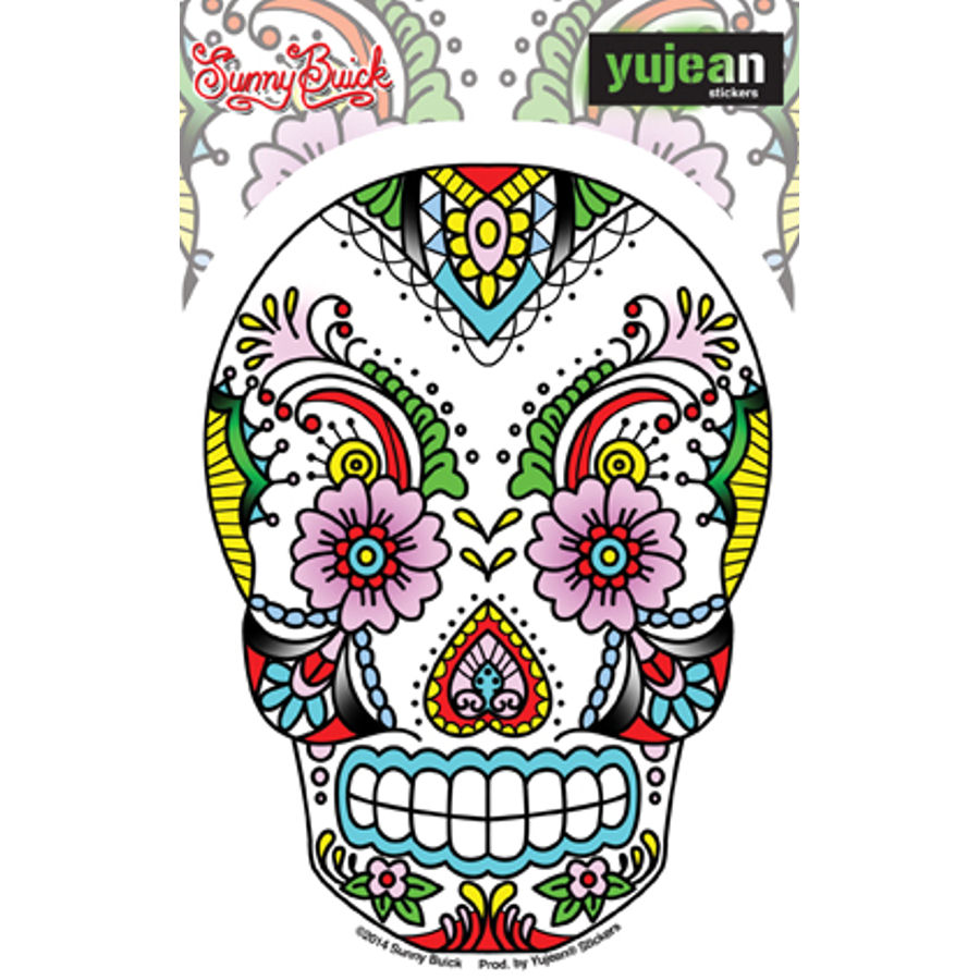 Sunny Buick Lace Sugar Skull - Vinyl Sticker