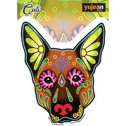 Cali's German Shepherd Sugar Skull Dog Head - Vinyl Sticker