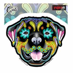 Cali's Rottweiler Sugar Skull Dog Head - Vinyl Sticker