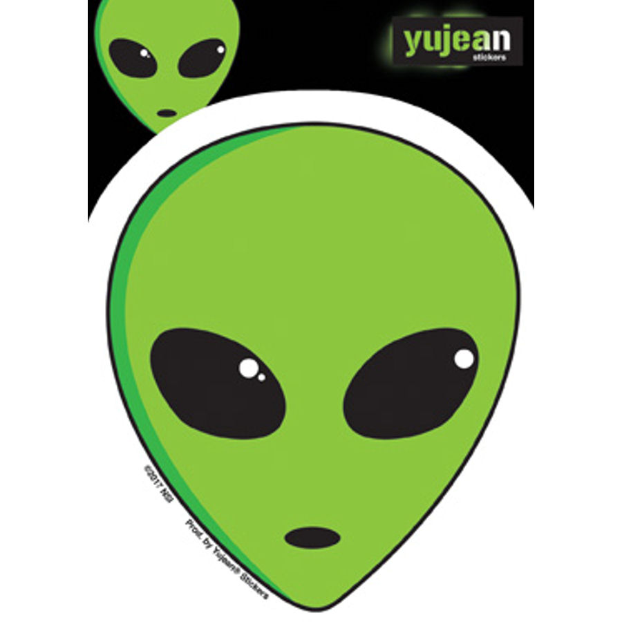 MVB Vinyl Alien Head Vinyl Decal Sticker - Multicolor - Urban Legend Alien Face - 654