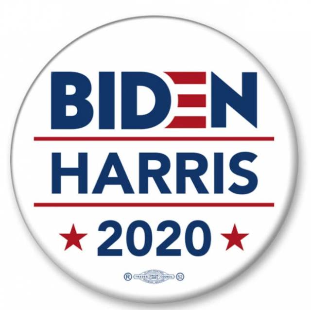 Joe Biden Kamala Harris For President Silhouette 3 Inch Pinback Button Pin