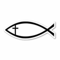 Black Cross Fish - Magnet