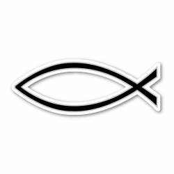 Black Plain Fish - Magnet