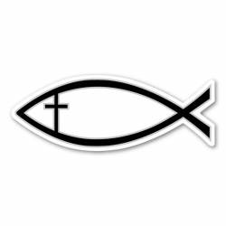 Black Jesus Fish - Mini Magnet
