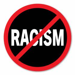 Anti Racism Red Slash - Circle Magnet