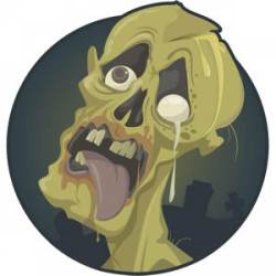 Crazy Zombie - Round Magnet