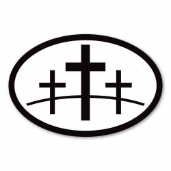 Three Crosses - Oval Magnet