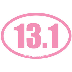 13.1 Half Marathon - Pink Oval Magnet