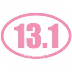 13.1 Half Marathon - Pink Oval Magnet