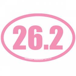 26.2 Full Marathon - Pink Oval Magnet