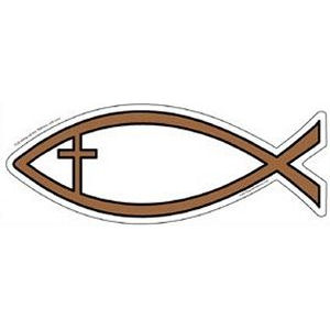 Mini Gold Cross Fish - Magnet