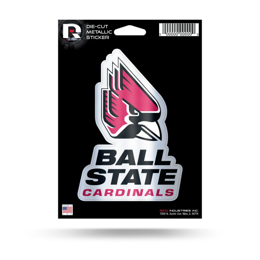 Ball State University Cardinals - Metallic Die Cut Vinyl Sticker