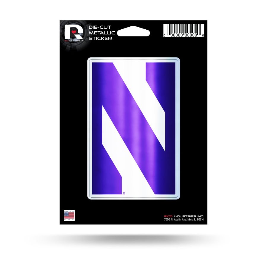 Northwestern University Wildcats Metallic Die Cut Vinyl Sticker at