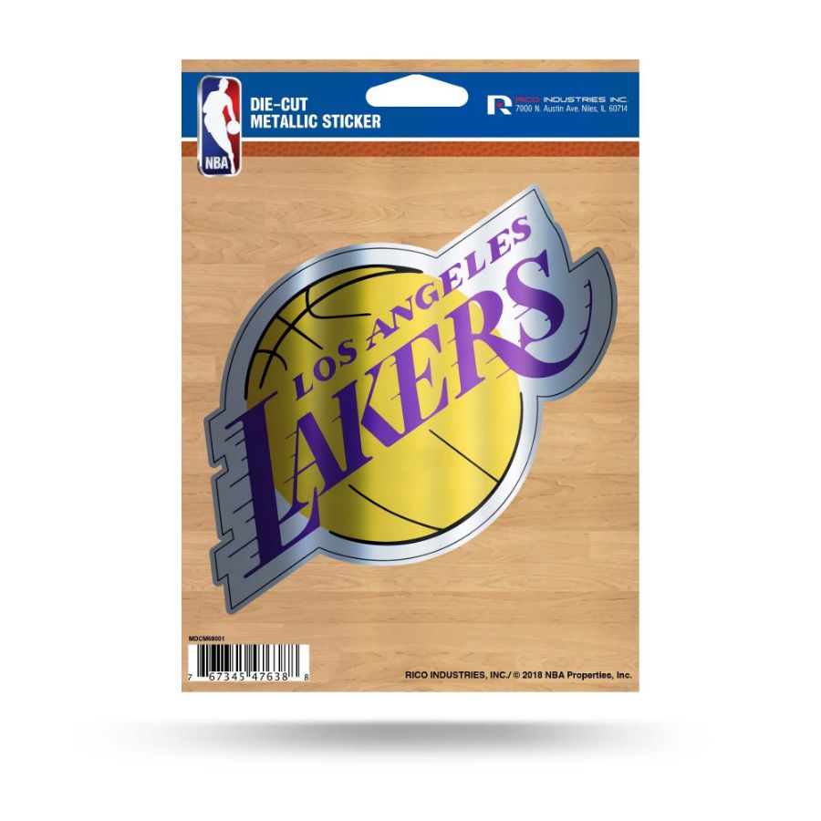 Los Angeles Lakers Metallic Die Cut Vinyl Sticker at Sticker Shoppe