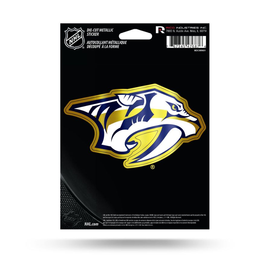 Nashville Predators - Metallic Die Cut Vinyl Sticker at Sticker Shoppe