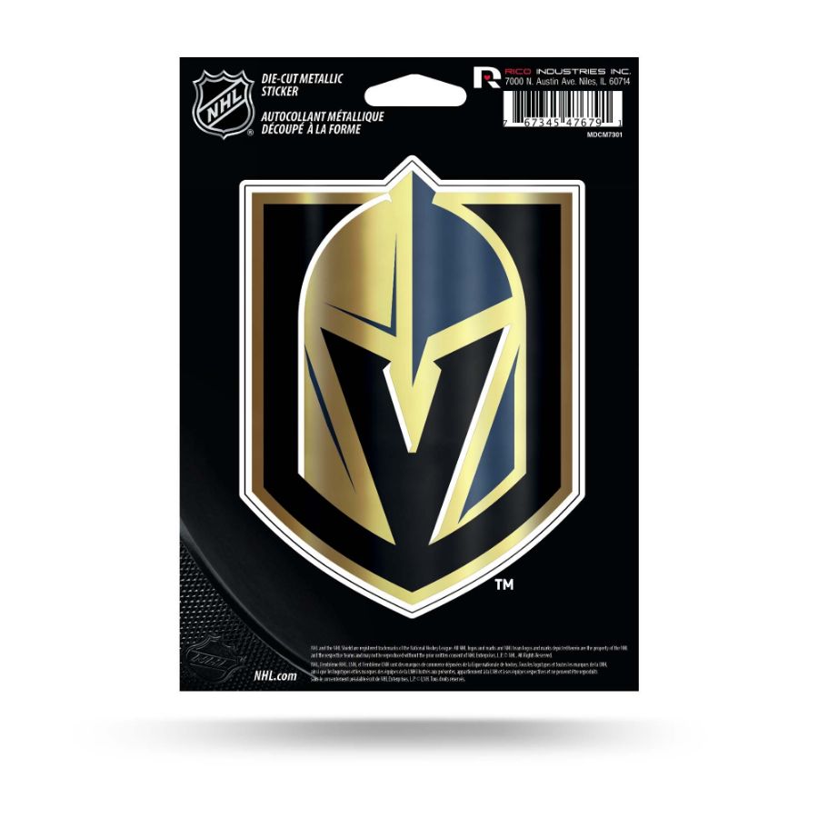Vegas Golden Knights Metallic Die Cut Vinyl Sticker at Sticker Shoppe