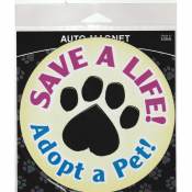Save A Life Paw Adopt A Pet - Circle Magnet
