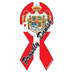 Proudly Danish - Ribbon Magnet at Sticker Shoppe