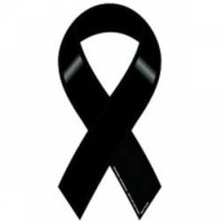 Plain Blank Solid Black  Rememberance - Ribbon Magnet
