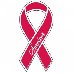 Red Survivor - Mini Ribbon Magnet