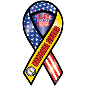 National Guard Full Time Heroes - Ribbon Magnet