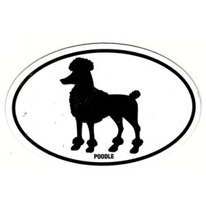 Poodle - Oval Magnet