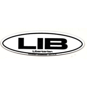 Libertarian Lib - Slim Oval Magnet