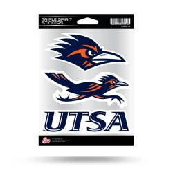 University of Texas at San Antonio Roadrunners 2025 Logo - Sheet Of 3 Triple Spirit Stickers