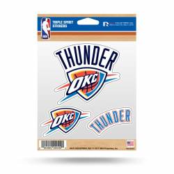 Oklahoma City Thunder - Sheet Of 3 Triple Spirit Stickers