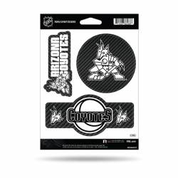 Arizona Coyotes 2021 Logo - Sheet Of 3 Carbon Fiber Triple Spirit Stickers