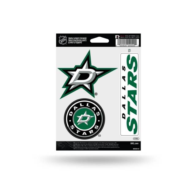 Dallas Stars - Sheet Of 3 Triple Spirit Stickers