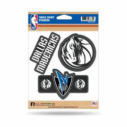 Dallas Mavericks - Sheet Of 3 Carbon Fiber Triple Spirit Stickers