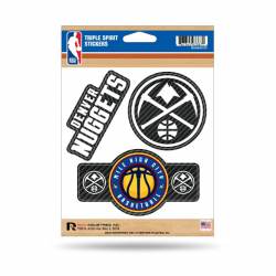 Denver Nuggets - Sheet Of 3 Carbon Fiber Triple Spirit Stickers