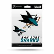 San Jose Sharks - Sheet Of 3 Triple Spirit Stickers