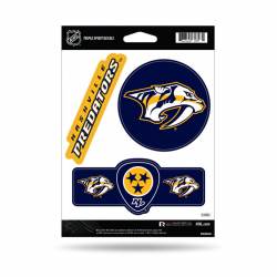 Nashville Predators - Sheet Of 3 Triple Spirit Stickers