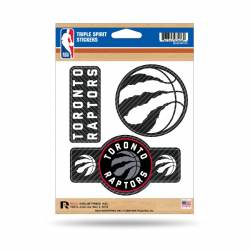 Toronto Raptors - Sheet Of 3 Carbon Fiber Triple Spirit Stickers