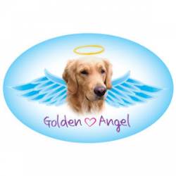 Golden Pet Angel - Oval Magnet