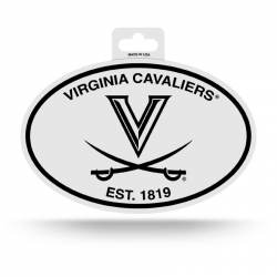 University Of Virginia Cavaliers - Black & White Oval Sticker