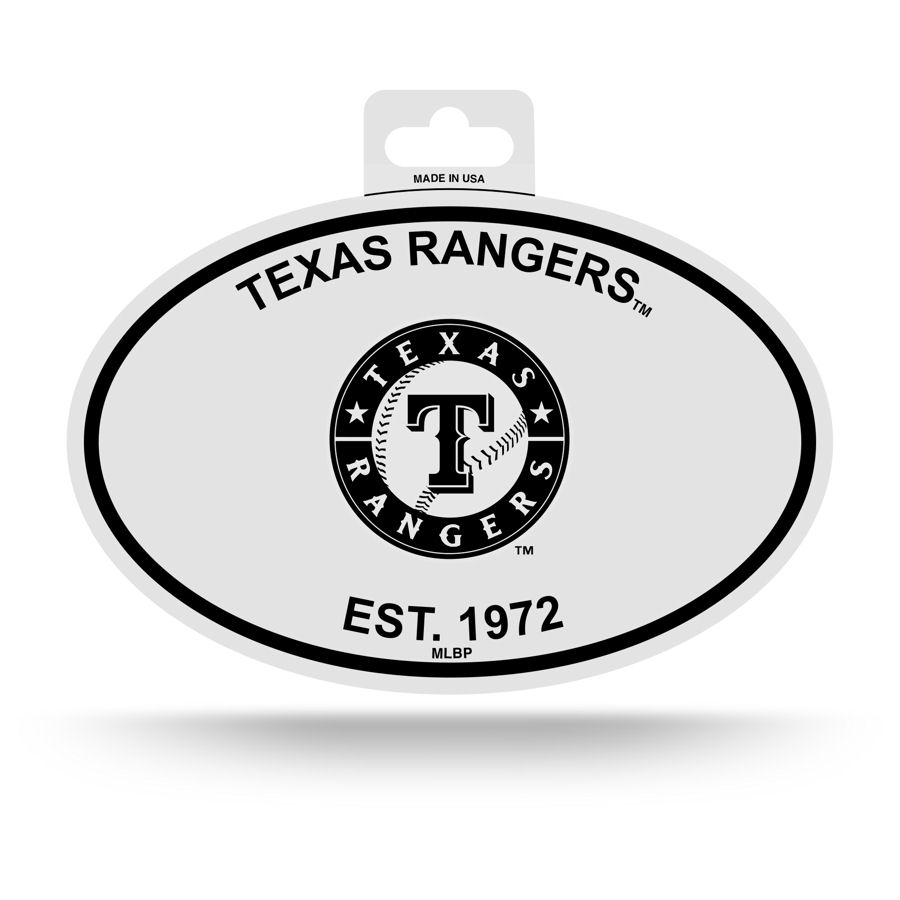 Texas Rangers Est. 1972 - Black & White Oval Sticker at Sticker Shoppe