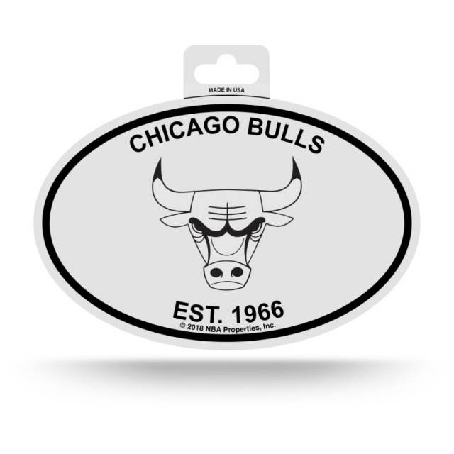 Chicago Bulls Est. 1966 - Black & White Oval Sticker at Sticker Shoppe