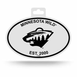 Minnesota Wild Est. 2000 - Black & White Oval Sticker